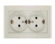 Розетка 2-м СП Бриллиант 16А IP20 с заземл. защ. шторки сл. кость UNIVersal 7948769 7948769