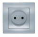 Розетка 1-м СП Бриллиант 16А IP20 без заземл. защ. шторки серебр. UNIVersal 7949841 7949841