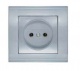 Розетка 1-м СП Бриллиант 16А IP20 без заземл. серебр. UNIVersal 7949834 7949834