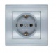Розетка 1-м СП Бриллиант 16А IP20 с заземл. серебр. UNIVersal 7949872 7949872