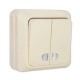 Выключатель 2-кл. ОП Олимп 10А IP20 с подсветкой сл. кость UNIVersal Б-О0123 Б-О0123