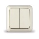 Выключатель 2-кл. ОП Олимп 10А IP20 сл. кость UNIVersal Б-О0023 Б-О0023