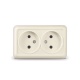 Розетка 2-м ОП Олимп 16А IP20 без заземл. сл. кость UNIVersal Б-О0102 Б-О0102