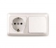 Блок ОП Олимп 1-кл. вык.+ роз. с заземл. горизонт. бел. UNIVersal О0032 О0032