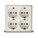 Розетка 4-м ОП Олимп с заземл. квадрат сл. кость UNIVersal 1171 1171
