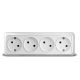 Розетка 4-м ОП Олимп 16А IP20 без заземл. бел. UNIVersal 1162 1162