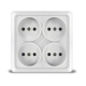Розетка 4-м ОП Олимп 16А IP20 квадрат. без заземл. бел. UNIVersal 1164 1164