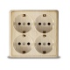 Розетка 4-м ОП Олимп с заземл. квадрат сосна UNIVersal 1177 1177