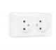 Розетка 2-м ОП Олимп 16А IP20 без заземл. бел. UNIVersal О0102 О0102