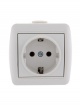 Розетка 1-м ОП Nata 16А IP20 с заземл. керамика бел. LEZARD 710-0200-122 710-0200-122