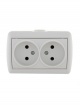 Розетка 2-м ОП Nata 16А IP20 без заземл. керамика бел. LEZARD 710-0200-128 710-0200-128