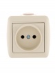 Розетка 1-м ОП Nata 16А IP20 без заземл. керамика крем. LEZARD 710-0300-121 710-0300-121