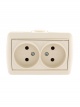Розетка 2-м ОП Nata 16А IP20 без заземл. керамика крем. LEZARD 710-0300-128 710-0300-128