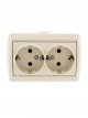 Розетка 2-м ОП Nata 16А IP20 с заземл. керамика крем. LEZARD 710-0300-127 710-0300-127