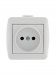 Розетка 1-м ОП Nata 16А IP20 без заземл. керамика бел. LEZARD 710-0200-121 710-0200-121