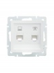 Розетка компьютерная + телефонная 1-м СП Vesna механизм бел. LEZARD 742-0288-143 742-0288-143