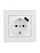 Розетка 1-м СП Vesna с заземл. с заряд. устройством USB механизм бел. LEZARD 742-0288-181 742-0288-181