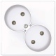 Розетка 2-м СП Simon24 16А IP20 2х2P без защ. шторок механизм бел. Simon 2450457-030 2450457-030