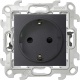 Розетка 1-м СП Simon24 Push&Go 16А IP20 2P+E защ. шторки механизм графит Simon 2420432-038 2420432-038
