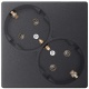 Розетка 2-м СП Simon24 16А IP20 2х2P+E Schuko без защ. шторок механизм графит Simon 2450459-038 2450459-038