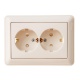 Розетка 2-м СП W59 16А IP20 с заземл. защ. шторки в сборе сл. кость SE RS16-255-28 RS16-255-28