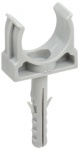 Держатель для труб (клипса) CT20 с защелкой и дюбелем без винта IEK CTA10MP-CT20-K41-100 CTA10MP-CT20-K41-100