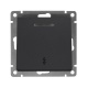 Переключатель проходной 1-кл. СП Афина 10А IP20 с подсветкой механизм графит Universal A0125-Gr A0125-Gr