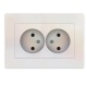 Розетка 2-м СП Афина 16А IP20 без заземл. в сборе жемчуг Universal A0102-OBr A0102-OBr