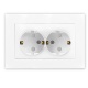 Розетка 2-м СП Афина 16А IP20 с заземл. защ. шторки в сборе бел. Universal A0050 A0050