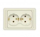 Розетка 2-м СП Валери 16А с заземл. сл. кость UNIVersal Б-В0128 Б-В0128