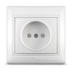 Розетка 1-м СП Севиль 16А IP20 без заземл. защ. шторки бел. UNIVersal С0047 С0047