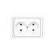 Розетка 2-м СП Валери 16А IP20 без заземл. бел. UNIVersal В0102 В0102