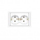 Розетка 2-м СП Валери 16А IP20 с заземл. бел. UNIVersal В0128 В0128