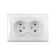Розетка 2-м СП Севиль 16А IP20 без заземл. бел. UNIVersal С0102 С0102