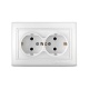 Розетка 2-м СП Севиль 16А IP20 с заземл. бел. UNIVersal С0128 С0128