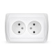 Розетка 2-м СП Маргарита 16А IP20 без заземл. бел. UNIVersal М0102 М0102