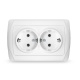 Розетка 2-м СП Маргарита 16А IP20 с заземл. бел. UNIVersal М0128 М0128
