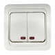 Выключатель 2-кл. СП Classico 2123 10А IP20 с подсветкой бел. ASD / IN HOME 4680005959877 4680005959877
