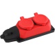 Колодка удлинителя 2-м с заземл. 16А IP44 K-2e-RED-IP44 каучук красн. Эра Б0044551 Б0044551