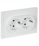 Розетка 2-м СП FORTE&PIANO FP223 16А с заземл. защ. шторки безвинт. крепл. бел. IEK FP-R24-16-1-K01 FP-R24-16-1-K01
