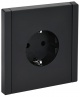 Розетка СП FORTE&PIANO FP114 16А с заземл. без защ. шторок безвинт. крепл. черн. IEK FP-R11-16-1-K02 FP-R11-16-1-K02
