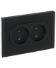 Розетка 2-м СП FORTE&PIANO FP126 10А без заземл. без защ. шторок безвинт. крепл. черн. IEK FP-R20-10-1-K02 FP-R20-10-1-K02