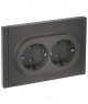 Розетка 2-м СП FORTE&PIANO FP324 16А с заземл. без защ. шторок безвинт. крепл. сер. IEK FP-R21-16-1-K03 FP-R21-16-1-K03