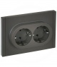 Розетка 2-м СП FORTE&PIANO FP323 16А с заземл. защ. шторки безвинт. крепл. сер. IEK FP-R24-16-1-K03 FP-R24-16-1-K03