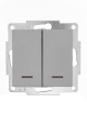 Выключатель 2-кл. СП Vesna с индикацией механизм платина LEZARD 742-3588-112 742-3588-112