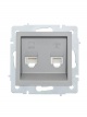 Розетка компьютерная + телефонная 2-м СП Vesna механизм платина LEZARD 742-3588-143 742-3588-143