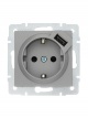 Розетка 1-м СП Vesna с заземл. с заряд. устройством USB механизм платина LEZARD 742-3588-181 742-3588-181