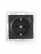 Розетка 1-м СП Vesna с заземл. с заряд. устройством USB механизм черн. бархат LEZARD 742-4288-181 742-4288-181