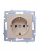 Розетка 1-м СП Vesna с заземл. ПБТ механизм крем. LEZARD 742-0388-122B 742-0388-122B