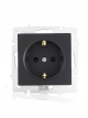 Розетка 1-м СП Vesna с заземл. защ. шторки ПБТ механизм черн. бархат LEZARD 742-4288-124B 742-4288-124B